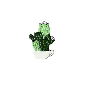 CUTE Cactus Cat Enamel Pin